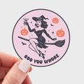 Boo You Whore Sticker - witch, pumpkin, cocktail, halloween