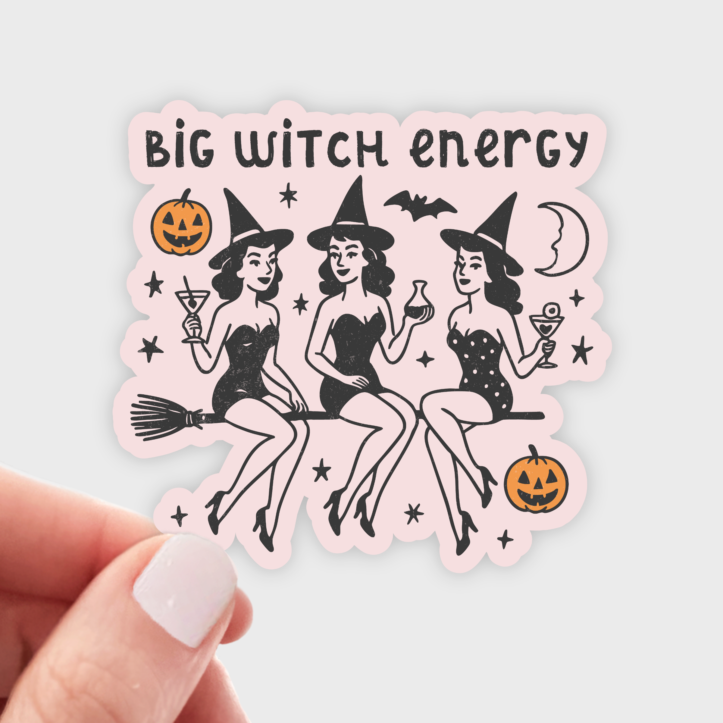 Big Witch Energy Sticker - dark, spooky, halloween, pumpkin